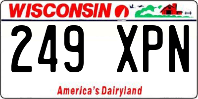 WI license plate 249XPN