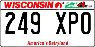 WI license plate 249XPO