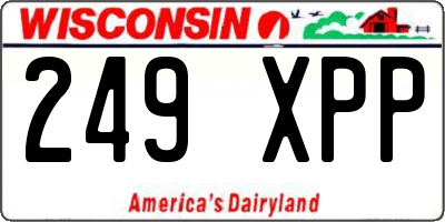 WI license plate 249XPP