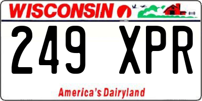 WI license plate 249XPR
