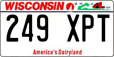 WI license plate 249XPT
