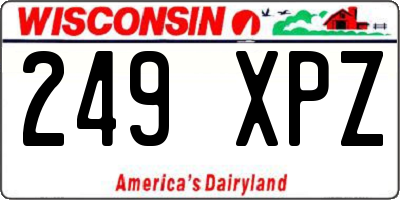 WI license plate 249XPZ
