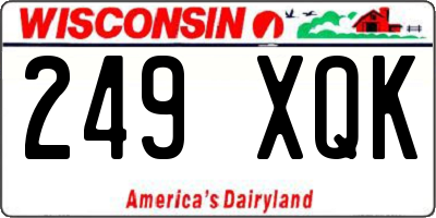 WI license plate 249XQK