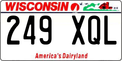 WI license plate 249XQL