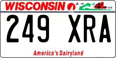 WI license plate 249XRA