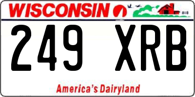 WI license plate 249XRB