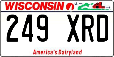 WI license plate 249XRD