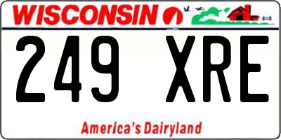 WI license plate 249XRE