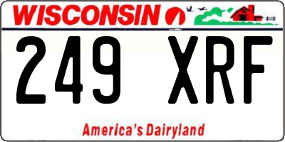 WI license plate 249XRF
