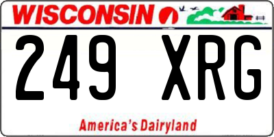 WI license plate 249XRG