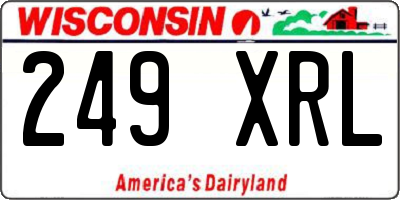WI license plate 249XRL