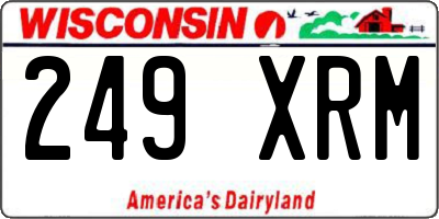 WI license plate 249XRM