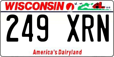 WI license plate 249XRN