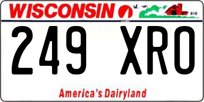 WI license plate 249XRO