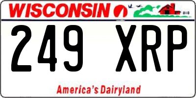 WI license plate 249XRP