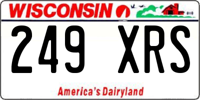 WI license plate 249XRS