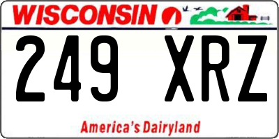 WI license plate 249XRZ