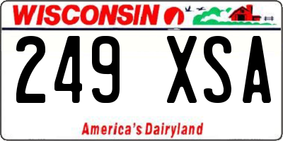 WI license plate 249XSA