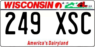 WI license plate 249XSC