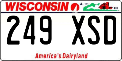 WI license plate 249XSD