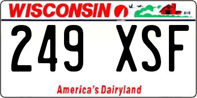 WI license plate 249XSF