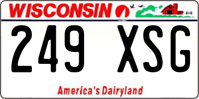 WI license plate 249XSG