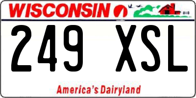WI license plate 249XSL