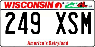 WI license plate 249XSM