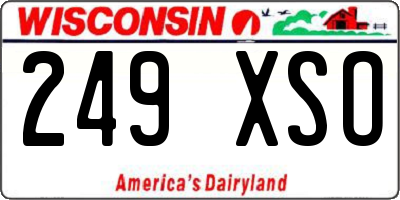 WI license plate 249XSO