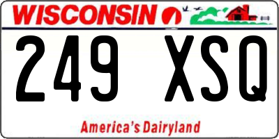 WI license plate 249XSQ
