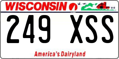 WI license plate 249XSS