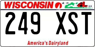 WI license plate 249XST