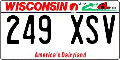 WI license plate 249XSV