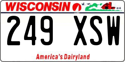 WI license plate 249XSW