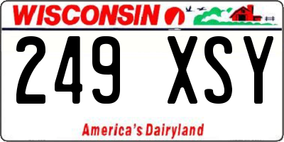 WI license plate 249XSY
