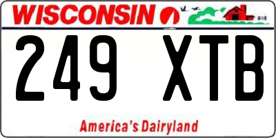 WI license plate 249XTB