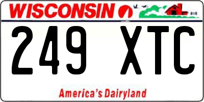 WI license plate 249XTC