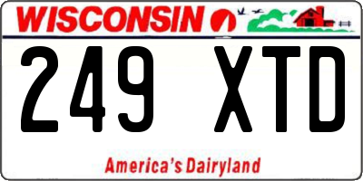 WI license plate 249XTD