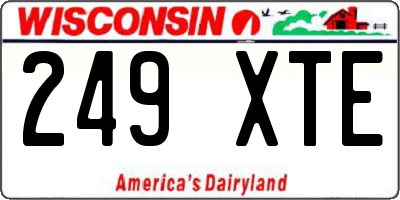 WI license plate 249XTE
