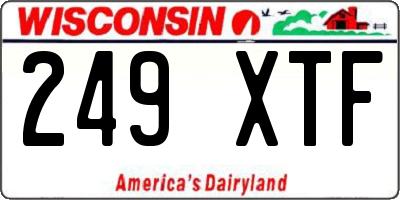 WI license plate 249XTF