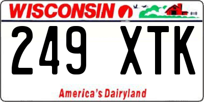 WI license plate 249XTK