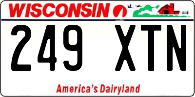 WI license plate 249XTN