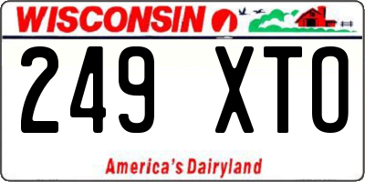 WI license plate 249XTO