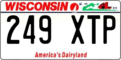 WI license plate 249XTP