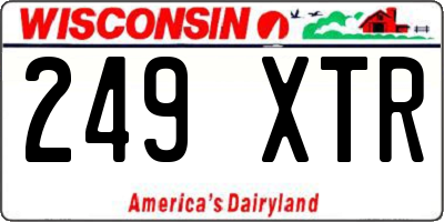 WI license plate 249XTR