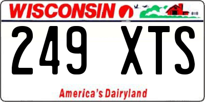 WI license plate 249XTS