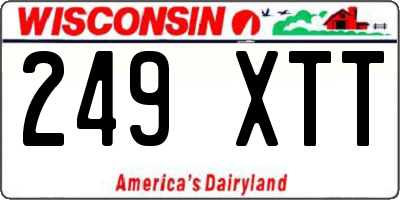 WI license plate 249XTT