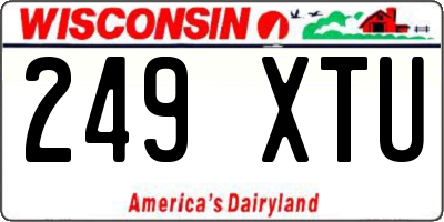 WI license plate 249XTU