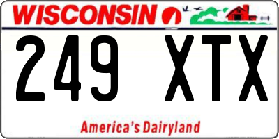 WI license plate 249XTX