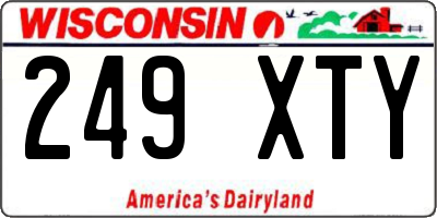 WI license plate 249XTY